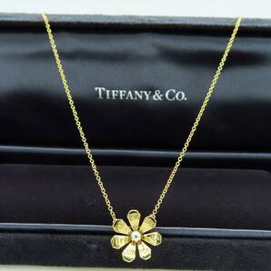 未使用 希少 Tiffany&Co. ティファニー ラブ バグズ フラワー イエローゴールド ネックレス 750 K18 リターントゥ Ag925 OO21の画像1