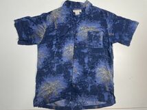 ☆US古着 アロハシャツ 柄シャツ ボタニカル柄 ネイビー紺【L】レーヨン　　　　　◆3488◆_画像5