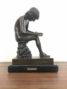 J12Y1 BARBEDIENNE バルヴェディエンヌ スピナリオ ブロンズ彫刻 ブロンズ像 10kg 彫刻 彫像 置物 オブジェ 銅像 美術品 人物像 ヌード