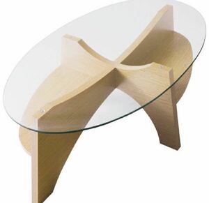 A12X 新品 ルームエッセンス オーバルテーブル LE-454NA ガラス センターテーブル 定価2.6万 楕円形 リビングテーブル ローテーブル 東谷