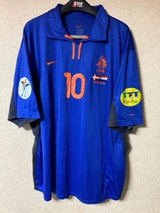 【ベルカンプ】《選手支給品》UEFAユーロ2000 【マッチ刺繍/国旗】オランダ代表A ユーロ＆フェアプレーパッチ/対デンマーク戦 16 JUNI 2000