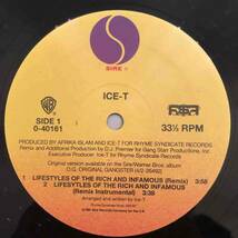 ■1991年 US盤 オリジナル ICE-T - Lifestyles Of The Rich And Infamous / The Tower 12”EP 0-40161 Sire_画像3