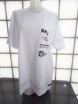 ボール 51273 白&黒プリント Lサイズ 天竺 綿100% 半袖Ｔシャツ Bigシルエット 新品 BALL_画像1