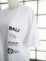 ボール 51273 白&黒プリント Lサイズ 天竺 綿100% 半袖Ｔシャツ Bigシルエット 新品 BALL_画像7