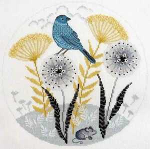 クロスステッチキット 幸せの青い鳥 タンポポ 14カウント 初心者 初級 刺繍キット 