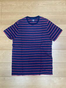 OLD NAVY オールドネイビー 半袖 Tシャツ メンズ 男性 Sサイズ ネイビーワインレッド ボーダーTシャツ