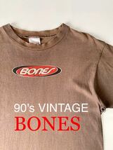 90's VINTAGE BONES オリジナル スケート Tシャツ 95年 コピーライト ボーンズ ビンテージTシャツ スケーター powell caballero bones_画像1