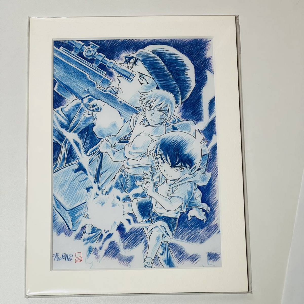 公 怪盗キッド 名探偵コナン 青山先生サイン付き複製原画