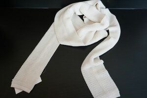 [ prompt decision ]ato Ato long stole silk 100 white series Italy made [758977]