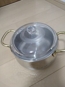 ステンレス製 両手鍋 昭和レトロ