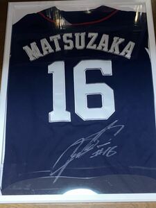  Saitama Seibu Lions 16 pine slope large . with autograph replica visitor uniform frame goods ( life photograph attaching )