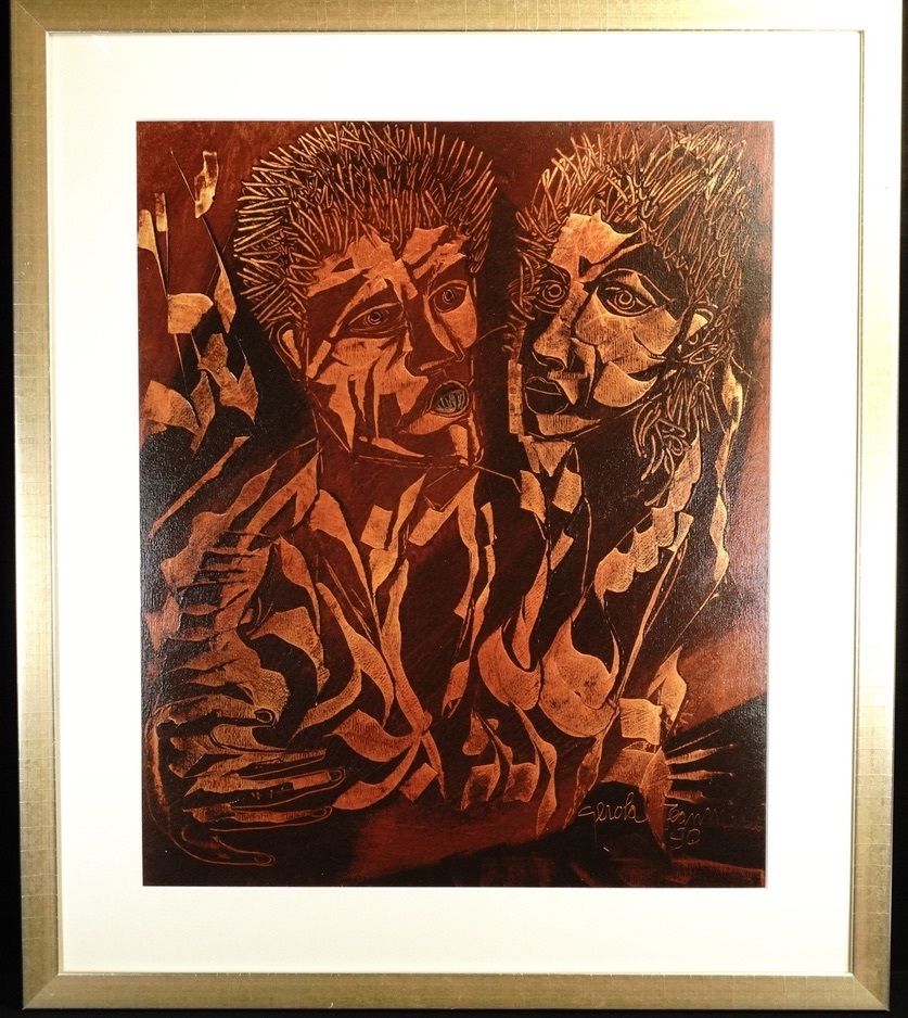 놀라운 감성! 1991 이탈리아 예술가 Jean-Marie Gerola 유화 그림 추상 회화 No. 12 액자 그림 미술 너비 67.5cm 높이 78cm YKT, 그림, 오일 페인팅, 추상 회화