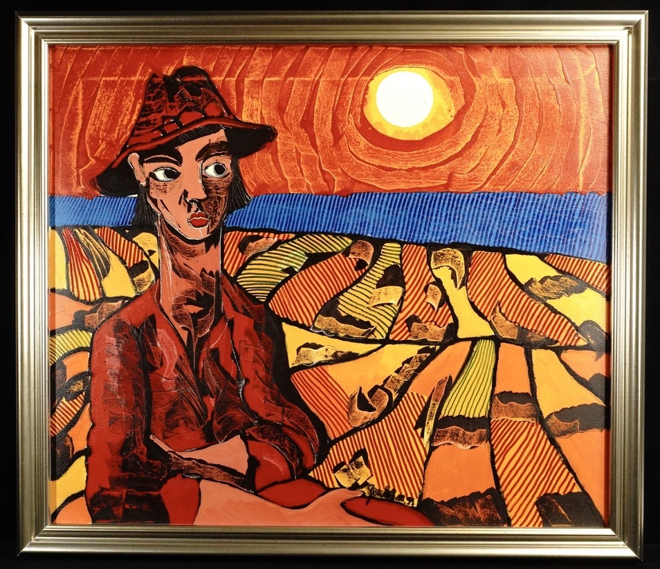 1991 Artista italiano Jean-Marie Gerola Pintura al óleo Retrato Paisaje Tamaño 20 Pintura enmarcada Arte Ancho 78 cm Alto 68 cm YKT, cuadro, pintura al óleo, Naturaleza, Pintura de paisaje