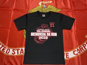  б/у прекрасный товар USMC 4th annual memorial 5k run 2019 dry футболка S размер BLACK