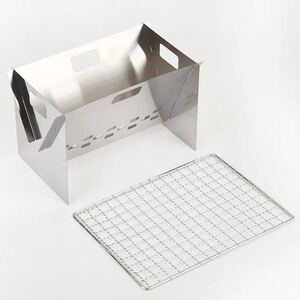 組立式バーベキューグリル焚き火台 キャンプコンロ コンパクト 軽量 収納袋付き