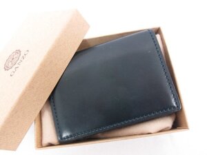 ■2021年購入 超美品 【GANZO ガンゾ】 HORWEEN コードバン レザー カードケース 名刺入れ (メンズ) ネイビー系 日本製 WGAN★7ME4670★