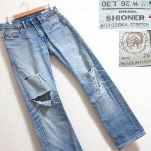 DIESEL ディーゼル SHIONER 0806N ヴィンテージウォッシュ ダメージ スリムスキニー ストレッチ デニムパンツ ジーンズ W26 ジーパン/A10