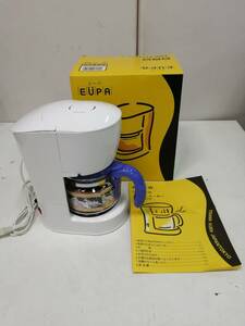 【未使用】大阪引取歓迎　EUPA　ユーパ　コーヒーメーカー　4杯用 (0.52L)　TSK-1171　ホワイト　ドリップ式　保温プレート【KTGC068】