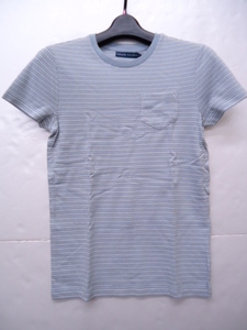 [KCM]ralph-107-S# новый товар #[RALPH LAUREN/ Ralph Lauren ] женский короткий рукав окантовка футболка S бледно-голубой серия 
