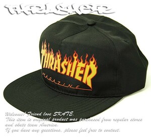 Thrasher Magazine (スラッシャー) キャップ 帽子 スナップバック Flame Logo Snapback Hat スケボー SKATE SK8 スケートボード
