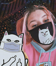 RIPNDIP (リップンディップ) ファッションマスク 布マスク Lord Nermal Face Mask Black ネコ 猫_画像6