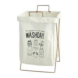  laundry basket iron frame folding storage basket bag bus room bed room WASHDAY cover none white 