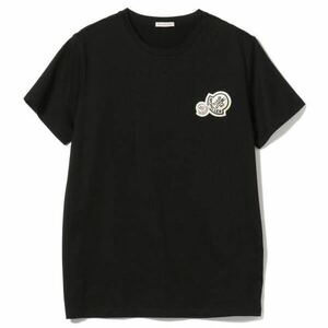 ★定価 53,900円 ★現行モデル 最新作 MONCLER Tシャツ Ｓ　Wワッペン ロゴ ブラック モンクレール 国内正規品 入手困難 完売品