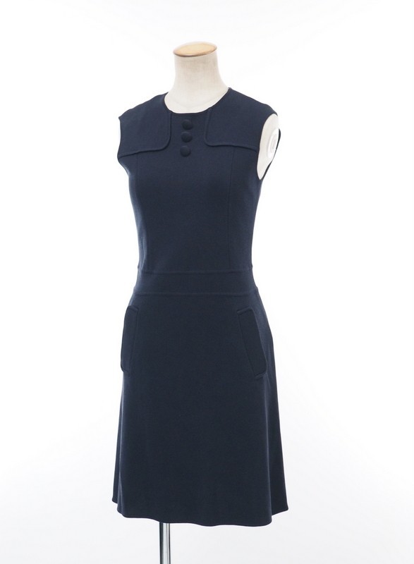 美品】FOXEY NEW YORK 膝丈ワンピース ネイビー 半袖 ロゴ入り | gkcsu.org