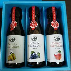 Beauty Soy Sauce ビューティーソイソース　ふるーつしょうゆ　Pear Grape Apple　3本セット　各100ml　賞味期限2023.3.25