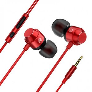 イヤホン レッド 赤 有線 ゲーミング イヤフォン 高音質 有線 カナル型 3.5mm