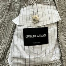 【GIORGIO ARMANI/ジョルジオ アルマーニ】サファリ ジャケット 48(L) 混紡 ヘリンボーン柄 グレー系 伊製 通年着れる生地感 春秋 ＃100_画像8