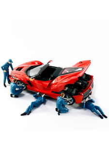 1/24修理ショップシーン車モデルシーン表示樹脂立ち車の修理人形モデルフィギュア（3色）