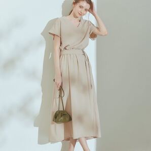 【titivate】 ベルト付きVネックロングワンピース