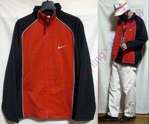 90s 背ロゴ ナイキ ヴィンテージ トラックジャケット ジャージ ジャケット 赤 黒 M NIKE 90's VINTAGE TRACK JACKET Red Black 上着