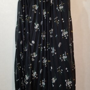 フリーサイズ 花柄 プリーツスカート