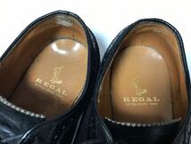 即決落札　REGAL 24㎝EE ビジネスシューズ ウィングチップ メンズ　ブラック　高級靴　本革　ドレス　フォーマル　リーガル　送料無料！_画像9