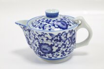 萬揚陶芸 中国 茶器 セット 急須 茶杯 5客 唐草 萬揚陶藝 おしゃれ レトロ 7-D056_画像2