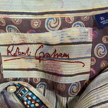 Robert Graham 長袖デザインシャツ ストライプ 花 XL 5319_画像6