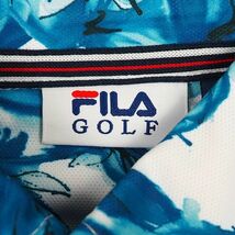 新品 FILA GOLF フィラゴルフ 吸水速乾 ボタニカル ストレッチ ポロシャツ 半袖 抗菌防臭 ゴルフ (サイズ:L) ブルー_画像7