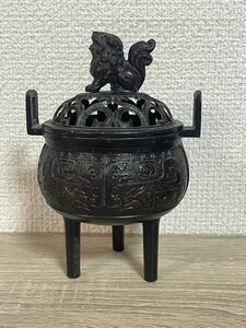 中国　香炉　骨董品　狛犬　置物　