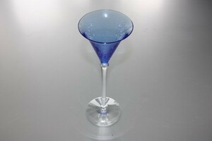 【Baccarat】バカラ　タテ長飾りグラス　ブルー　超レアもの　新品