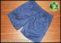 LOUIS VUITTON モノグラム スイムパンツ ルイヴィトン ネイビー 紺色 M 水陸両用 LV メンズ 水着 ハーフパンツ 付属品付き Tシャツ ベルト_画像3