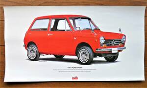  illustration poster Honda N360 1967 Honda collection hole made unused beautiful goods 