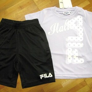 *送料無料*新品*120*FILA*上下Set*パープル×ブラック*吸汗速乾*半袖半パン*テニス*スポーツ*フィラ*