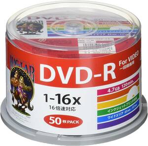 ☆スピンドルケース 50枚 HI-DISC 録画用DVD-R HDDR12JCP50 (CPRM対応/16倍速/50枚)