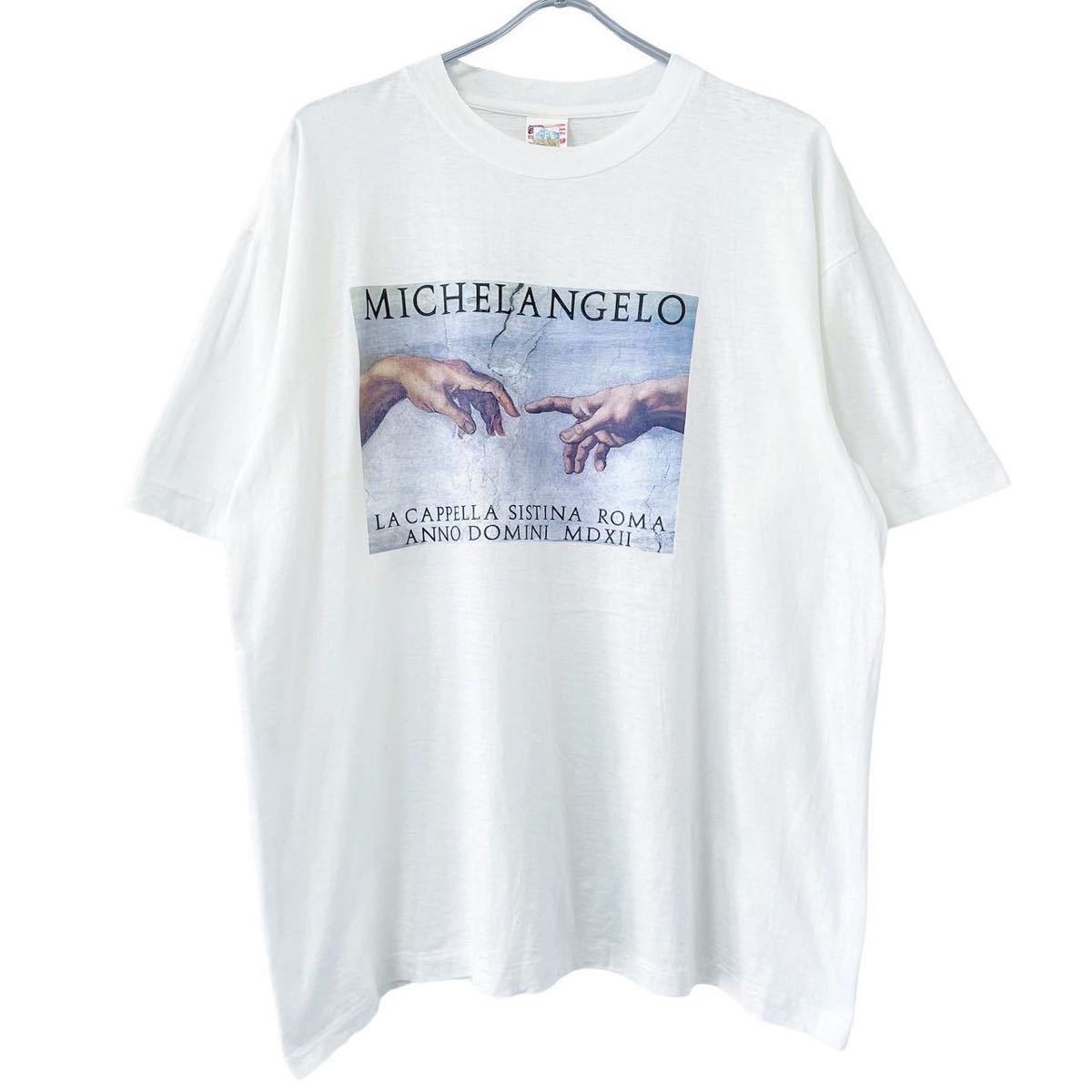 90s ミケランジェロ アート Tシャツ ダ・ヴィンチ エッシャー 【特別