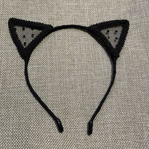  Katyusha hair accessory cat ear cat black meido mass production type cosplay small articles lace ribbon pretty Halloween fancy dress polka dot new goods unused 