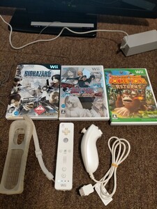Wii本体&ゲームソフト3枚コントローラー 1個ヌンチャク 1個