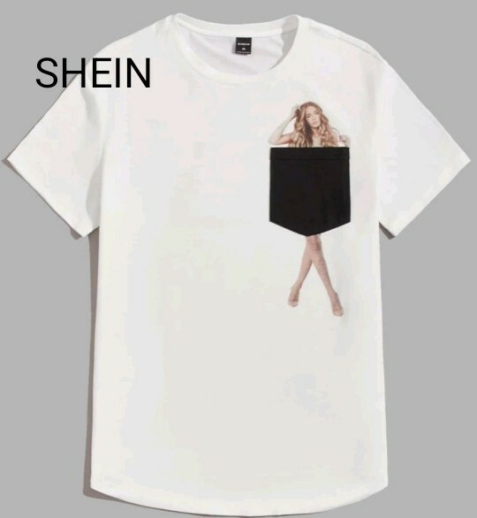 SHEIN カジュアル Tシャツ カットソー 半袖 薄手