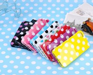  new goods *2 sheets set*iPhone5/5s/SE1 polka dot design soft case 8 color 